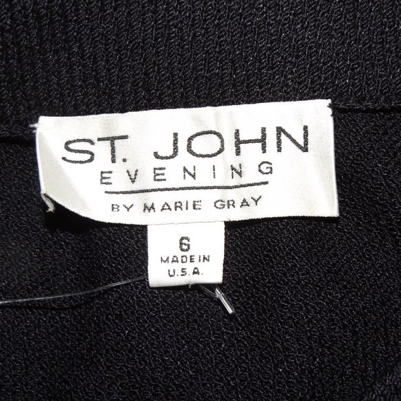 st. john black knit skirt ruffle hem/sz 6/ - Picture 3 of 3